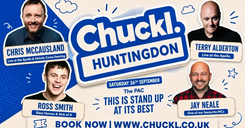 Chuckl. Huntingdon with headliner Chris McCausland